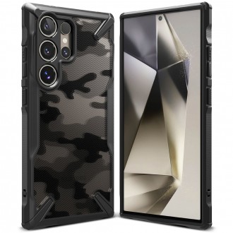 Juodais tvirtais kraštais dėklas "Ringke Fusion X Camo" telefonui Samsung Galaxy S24 Ultra