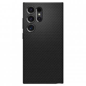 Juodas originalios tekstūros dėklas "Spigen Liquid Air" telefonui Samsung Galaxy S24 Ultra