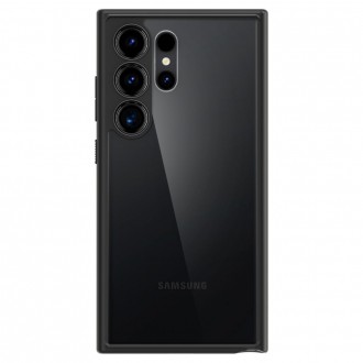 Itin tvirtas skaidrus dėklas juodais kraštais "Spigen Ultra Hybrid" telefonui Samsung Galaxy S24 Ultra