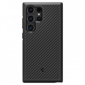 Juodas, išskirtinės tekstūros dėklas "Spigen Core Armor" telefonui Samsung Galaxy S24 Ultra