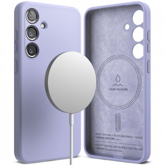 Levandu spalvos dėklas "Ringke Silicone Magnetic Magsafe" telefonui Samsung Galaxy S24 