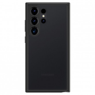 Itin tvirtas pusiau skaidrus dėklas juodais kraštais "Spigen Ultra Hybrid Frost Black" telefonui Samsung Galaxy S24 Ultra