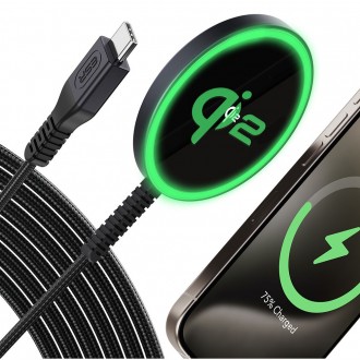 Bevielis telefono įkroviklis "ESR HaloLock Qi2 Mini Magnetic MagSafe Wireless Charger 15W"