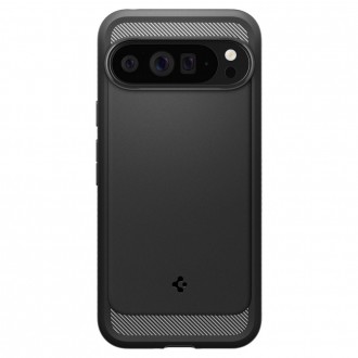 Juodas tekstūrinis dėklas "Spigen Rugged Armor" telefonui Google Pixel 9 Pro XL
