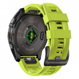 Laimo spalvos apyrankė "Tech-Protect Silicone" laikrodžiui Garmin Fenix 5X / 5X PLUS / 6X / 6X PRO / 7X / 8 (51MM)