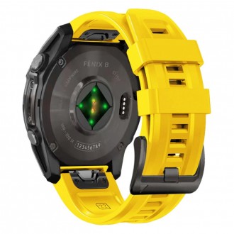 Geltonos spalvos apyrankė "Tech-Protect Silicone" laikrodžiui Garmin Fenix 5 / 6 / 6 PRO / 7 / 8 (47 MM) / E 
