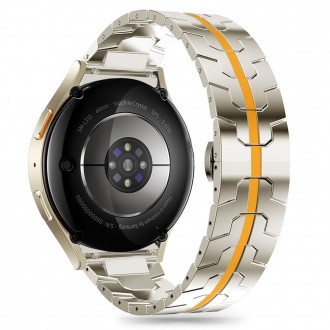Titano/Oranžinės spalvos apyrankė "Tech-Protect Stainless Line" laikrodžiui Samsung Galaxy Watch 4 / 5 / 5 Pro / 6 / 7 / FE 
