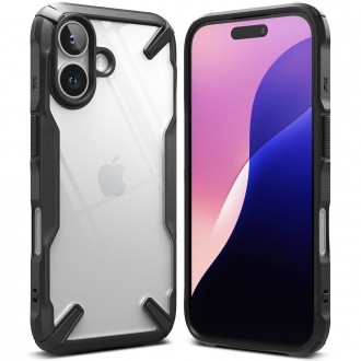Juodais tvirtais kraštais dėklas "Ringke Fusion X" telefonui Apple iPhone 16