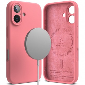 Rožinės spalvos dėklas "Ringke Silicone Magnetic Magsafe" telefonui Apple iPhone 16