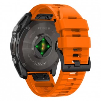 Oranžinės spalvos apyrankė "Tech-Protect Silicone Line" laikrodžiui Garmin Fenix 5 / 6 / 6 Pro / 7 / 8 (47 MM) / E