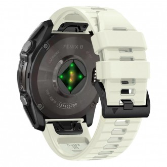 Kreminės spalvos apyrankė "Tech-Protect Silicone Line" laikrodžiui Garmin Fenix 5 / 6 / 6 Pro / 7 / 8 (47 MM) / E