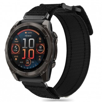 Juodos spalvos tekstilinis dirželis "Tech-Protect Scout Pro" laikrodžiui Garmin Fenix 5X / 5X PLUS / 6X / 6X PRO / 7X / 8 (51 MM)