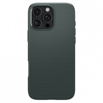 Žalias originalios tekstūros dėklas "Spigen Liquid Air" telefonui Apple iPhone 16 Pro