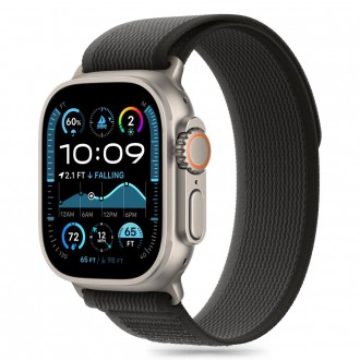 Juodos spalvos tekstilinis dirželis "Tech-Protect Nylon Stripe" laikrodžiui Apple Watch 6 / 7 / 8 / 9 / 10 / SE / ULTRA 1 / 2 (44 / 45 / 46 / 49 MM)