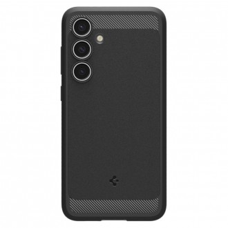 Juodas tekstūrinis dėklas "Spigen Rugged Armor Mag Magsafe" telefonui Samsung Galaxy S24 FE