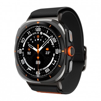 Juodas tekstilinis dirželis "SPIGEN FIT LITE" laikrodžiui Samsung Watch Ultra (47 MM)