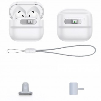 Baltos spalvos ausinių dėklas "ESR Pulse Halolock Magsafe" skirtas Apple Airpods 4