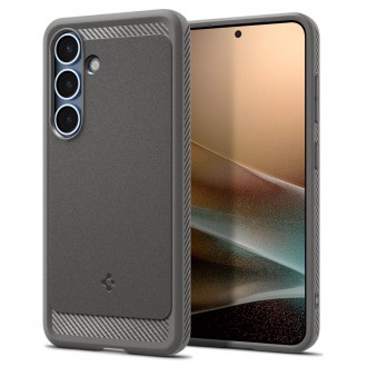 Pilkas tekstūrinis dėklas "Spigen Rugged Armor Mag Magsafe" telefonui Samsung Galaxy S25