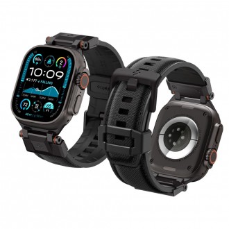 Juoda ayrankė „Spigen DuraPro Armor" laikrodžiui Apple Watch 6 / 7 / 8 / 9 / 10 / SE / ULTRA 1 / 2 (44 / 45 / 46 / 49 MM)