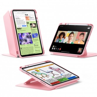Rožinis dėklas "ESR Flip Hybrid" planšetei iPad 10.9” 10 / 2022 / 11” 11 / 2025 