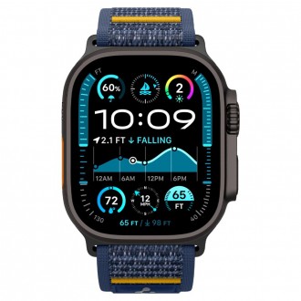 Mėlynas tekstilinis dirželis "Spigen Athlex Air" laikrodžiui Apple Watch 6 / 7 / 8 / 9 / 10 / SE / ULTRA 1 / 2 (44 / 45 / 46 / 49 MM)