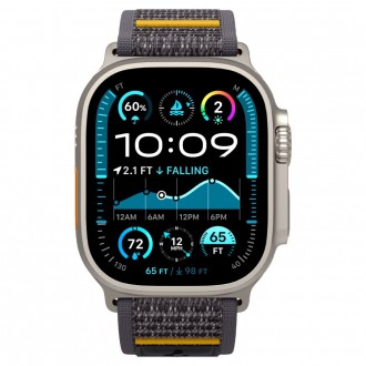 Pilkas tekstilinis dirželis "Spigen Athlex Air" laikrodžiui Apple Watch 6 / 7 / 8 / 9 / 10 / SE / ULTRA 1 / 2 (44 / 45 / 46 / 49 MM)