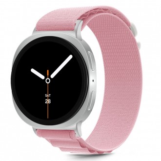 Rožinė apyrankė "Tech-Protect Nylon Pro" laikrodžiui Samsung Galaxy Watch 8 / Classic (40 / 44 / 46 MM)