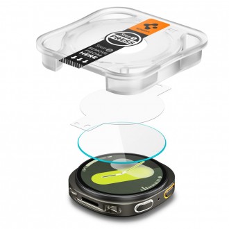 Apsauginis stiklas "Spigen Glas.Tr ”EZ-FIT” (2-vnt) su montavymo rėmeliu laikrodžiui Samsung Galaxy Watch 8 (44 MM)
