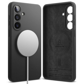 Juodas dėklas "Ringke Silicone Magnetic Magsafe" telefonui Samsung Galaxy S26 Plus