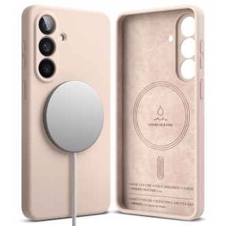 Rožinis dėklas "Ringke Silicone Magnetic Magsafe" telefonui Samsung Galaxy S26 Plus