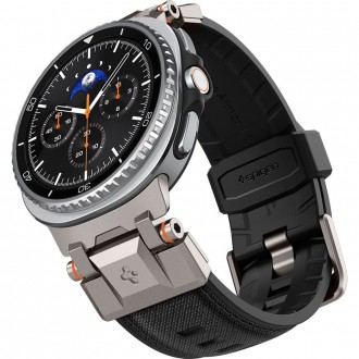 Juoda apyrankė Spigen Durapro Armor laikrodžiui Samsung Galaxy Watch 8 / 9 / CLASSIC (40 / 44 / 46 MM)