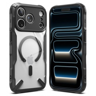 Skaidrus tvirtas dėklas juodais kraštais "Ringke Fusion X Magnetic Magsafe" telefonui Apple iPhone 17 PRO MAX / 18 PRO MAX