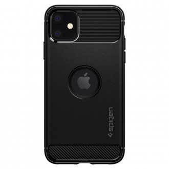 Juodas tvirtas dėklas Spigen "Rugged Armor" telefonui Apple iPhone 11 