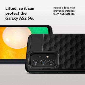 Juodas, 3D dizaino dėklas, "Spigen Caseology Parallax" GALAXY A52 / A52 5G telefonui
