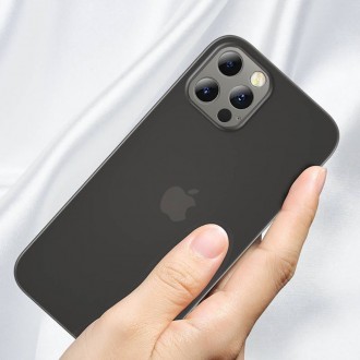 Itin plonas (04.mm) permatomas/dūmų pilkos spalvos dėklas Tech-Protect "Ultra Slim" telefonui iPhone 12 / 12 PRO