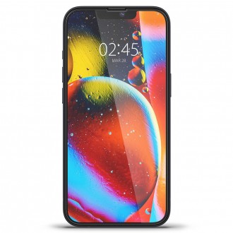 Apsauginis stiklas juodais kraštais Spigen "Glass tR Slim" telefonui iPhone 13 / 13 PRO / 14