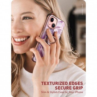 Marbel purpurinis dėklas su laikikliu "Supcase Iblsn Cosmo Snap" telefonui iPhone 13 