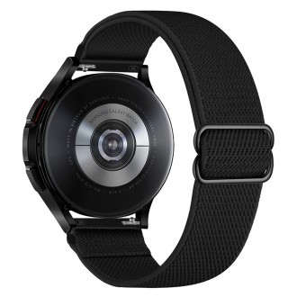 Juodas tekstilinis dirželis Tech-Protect "Mellow" laikrodžiui Samsung Galaxy watch 4 / 5 / 5 PRO (40 / 42 / 44 / 45 / 46 MM) 