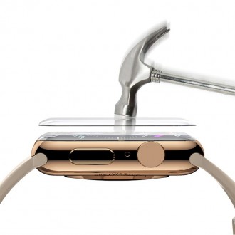 Skaidrus, klijais klijuojamas stikliukas Mocolo "UV Glass" laikrodžiui Apple Watch 4 / 5 / 6 / SE (40MM) 