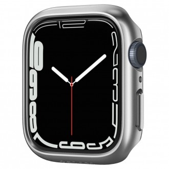 Sidabro spalvos dėklas laikrodžiui Apple Watch 7 (45MM) "Spigen Thin Fit"