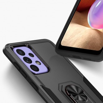 Juodas dėklas su žiedo laikiklio ir magnetinio automobilio laikiklio funkcija "TECH-PROTECT MAGRING" telefonui Galaxy A53 5G
