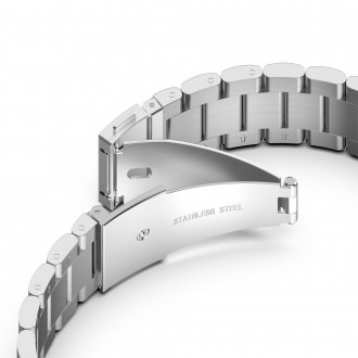 Vyriška sidabro spalvos apyrankė Tech-Protect "Stainless" laikrodžiui Samsung Watch 4 / 5 / 5 PRO / 6 (40 / 42 / 44 / 45 / 46 MM)