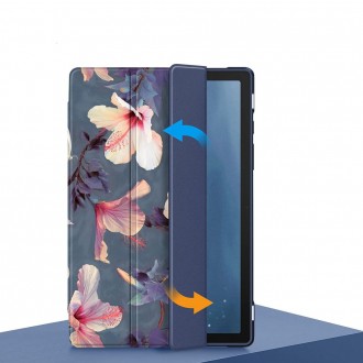 Gėlėtas/Skaidrus atverčiamas dėklas "Tech-Protect Smartcase Hybrid" skirtas Galaxy TAB A8 10.5 X200 / X205
