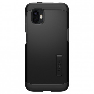 Juodas dviejų sluoksniu dėklas su stovu "Spigen Tough Armor" telefonui Galaxy Xcover 6 PRO