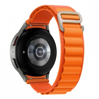 Oranžinės spalvos apyrankė "Tech-Protect Nylon Pro" laikrodžiui Galaxy Watch  4 / 5 / 5 PRO / 6 (40 / 42 / 44 / 45 / 46 MM)