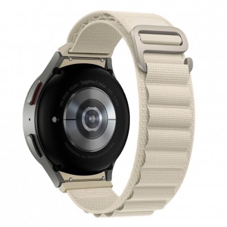 Kreminės spalvos apyrankė "Tech-Protect Nylon Pro" laikrodžiui Galaxy Watch  4 / 5 / 5 PRO / 6 (40 / 42 / 44 / 45 / 46 MM)