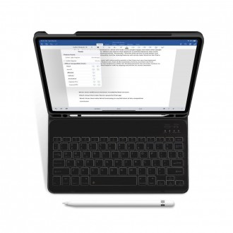 Juodas atverčiamas dėklas su klaviatūra TECH-PROTECT SC PEN + KEYBOARD skirtas iPad 10.9 2022