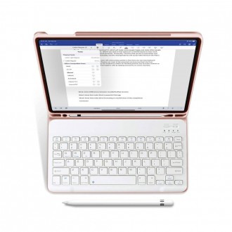 Rožinis atverčiamas dėklas su klaviatūra TECH-PROTECT SC PEN + KEYBOARD skirtas iPad 10.9 10 / 2022