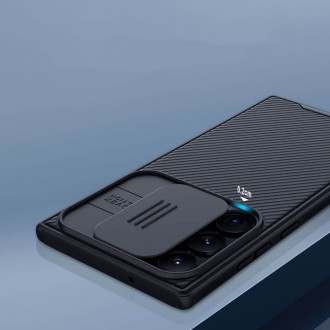 Juodas dėklas su kameros apsauga "Nillkin Camshield Pro" telefonui Galaxy S23 Ultra