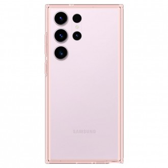 Itin tvirtas skaidrus dėklas rožiniais kraštais "Spigen Ultra Hybrid" telefonui Galaxy S23 Ultra